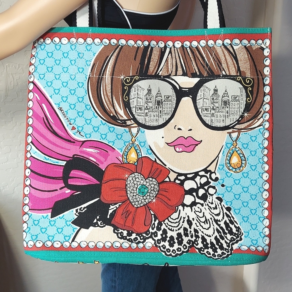 Brighton Nwot Peace Love & Jewels Canvas Tote